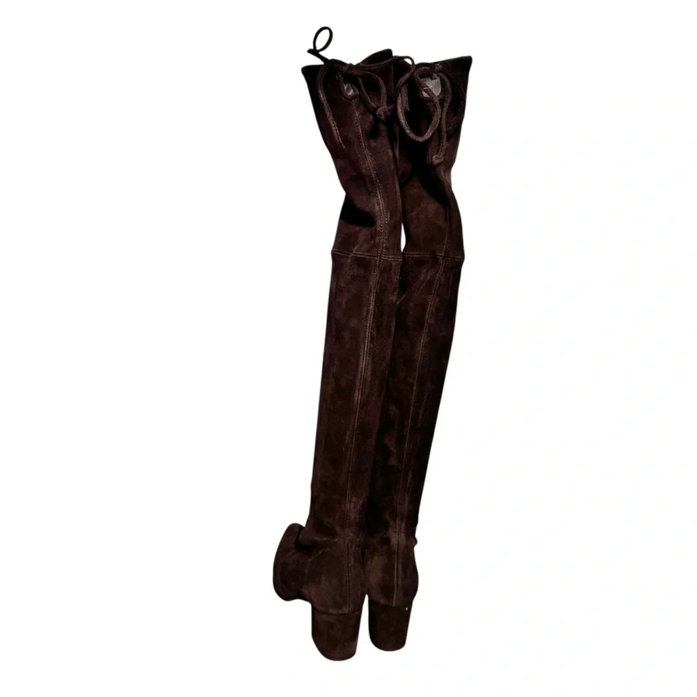 Stuart Weitzman Thighland Over the Knee Stretch Suede Cola Brown size 5